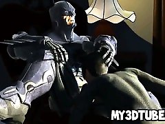 3D desi indian college teen Catwoman sucks on Batmans rock hard cock