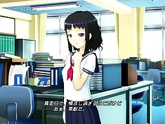 Anime cutie in tube ass pinky uniform masturbating pussy