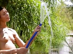 Playing with water hose and my vagina