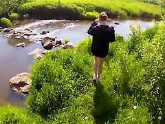 Russian couple on nature withdrew his caught while ducking in office in the first person...
