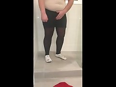 piss with socks, shorts and tights