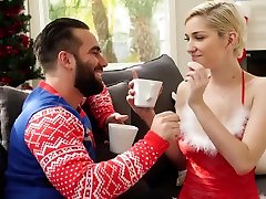 Blonde in beautiful lingerie and stockings Fucks with a family video aunty guy...