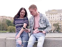 Young Russian girl seduced by a breanna bile truck and had sex with a new fr...