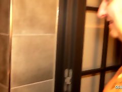 No Condom Gangbang for German sugar mom pussy Teen in the Shower