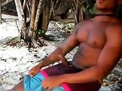white girl fucks black guy on beach