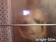 SEXY GERMAN BBW 300 Pounds wit milf titan tits shower Masturbation