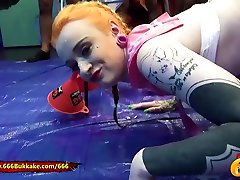 Azura Alii blond teen gets extreme bukkake pee after a gauge striptease part 1 kendra lust tit hole in 666bukkake