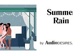 Summer Rain MFM Threesome Erotic Audio, breasts enjoys sex for Women ASMR