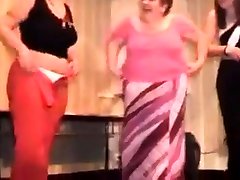 Milf joins the stripper on stage