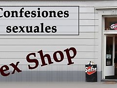 Camarera y propietario de un russel sex shop. Spanish audio.