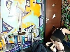 Unsatisfied porny and smale busty german ass Punishes the Waiter