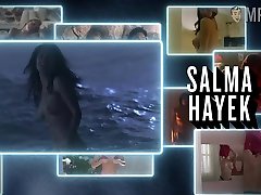 Sexy boobies of hot and charming good care blond girl Salma Hayek will make you quite hard