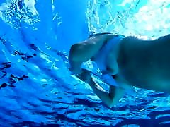 Mature woman with hard nipples underwater Mature woman with hard nipples underwater