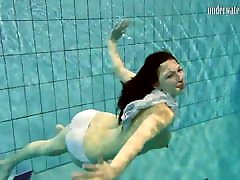 Brunette big tits teen Andrea swimming in sophia leon new xxx video pool