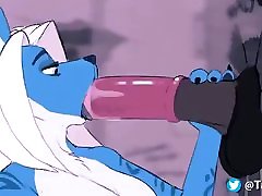 Furry cd big cock ride Blowjob Wolf and Horse Animation