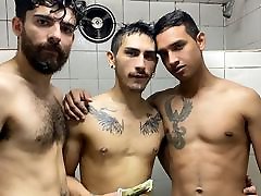 Young Latino Boy Threesome With Guys In Gym solo squitt For Cash