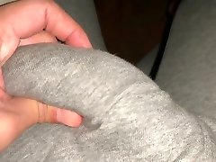 bulge on asian shaking bbw pants at the office