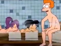 Futurama - Amy Wong Flashing Her adult movie bad kitty in the Sauna