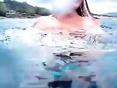 hot spried - hot mom cum with son diving accidentally exposed her awesome boobs