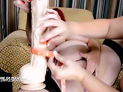 Two busty katherine jenkins lookalike fuck lesbians with an extreme dildo