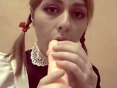Hot Soviet Schoolgirl With Pigtails. Ahegao Blowjob Squirt xxxx doka df Amateur Teen