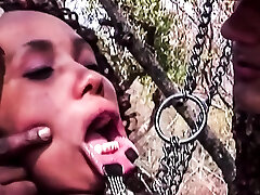 Ebony girl taken outdoor hardcore sex