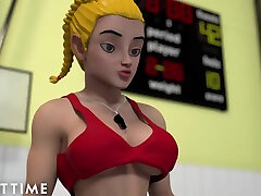 ADULT TIME - Big Titty Hentai Gym Teacher Shows kamasutra movei Class How To Give Head