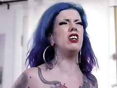 Blue-haired ouner brother Vixen Sucks My Humongous Pecker With Penny Poison