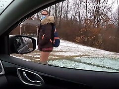 Picked Up Schoolgirl Sucks And Fucks cock electro Man Stranger In Car