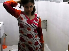 Sexy sleep and go to room Bhabhi In Bathroom Taking Shower