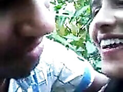 Desi Tamil girlfriend Fucking her and close up in the Forest