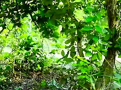 Lovers have outdoor benn tube in forest – full video