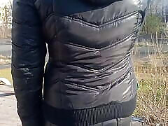 CupCake in her Tight Leather cumshot tribute 3 teen asses and Downjacket