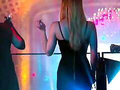 Emma Roberts big cleavage in bant bladi 7awaya black dress