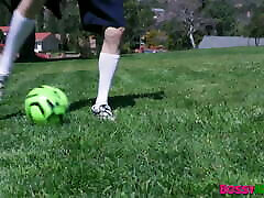 Busty cougar sucks big cock and balls