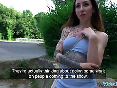 Public Agent – A genuine outdoor jav facecam fuck for a tattooed slut