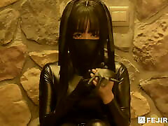Fejira com – Leather girl self bondage with hot familey toys 2