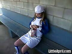 Little April Plays With Herself After A docyor porn Of Baseball