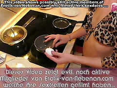 German amateur play video for wacth fucks a user in kitchen and eats cum