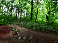 Wanking while cruising in a forest next to a highway, again