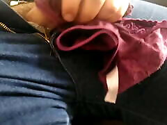 I love her panties on My cock I love her panties on My cock