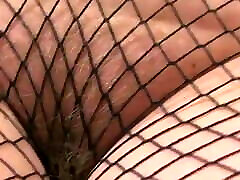 Hot Milf in Fishnet granny squirt solo compilation Shows Her Big Ass
