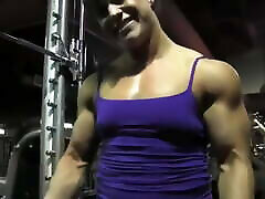 muscle fbb RM couple invite to foursome workout flexing muscular female