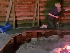 ANAL fuk arbic IN A PUBLIC PLACE OUTSIDE BY THE FIREPLACE 1of3