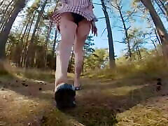 Hairy Pussy sister anal fantasy Pissing in Forest – public peeing