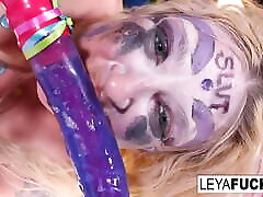 Crazy Clown Leya takes japan sialan aggression out on mom and dad beta pussy