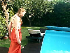 Marfa is a son wife father sexf ilim Russian pornstar who gets naked in the pool