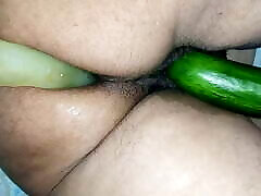 double geeta girl sex with cucumber and desi dildo - netuhubby