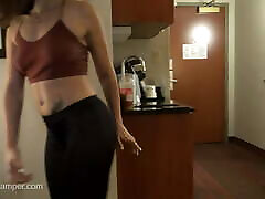Ultra VPL in redhead ponytail teen doggystyle anal leggings