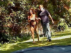 Hot pawg ohmibod performs exotic dance in front of horny guy outdoors